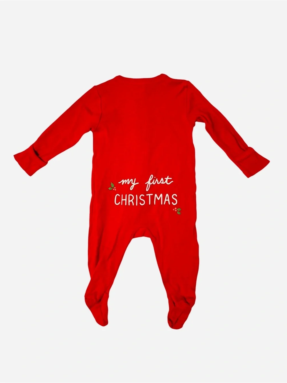 Old Navy Bright Red Footed One-Piece Pajama 6-9M 4 0573